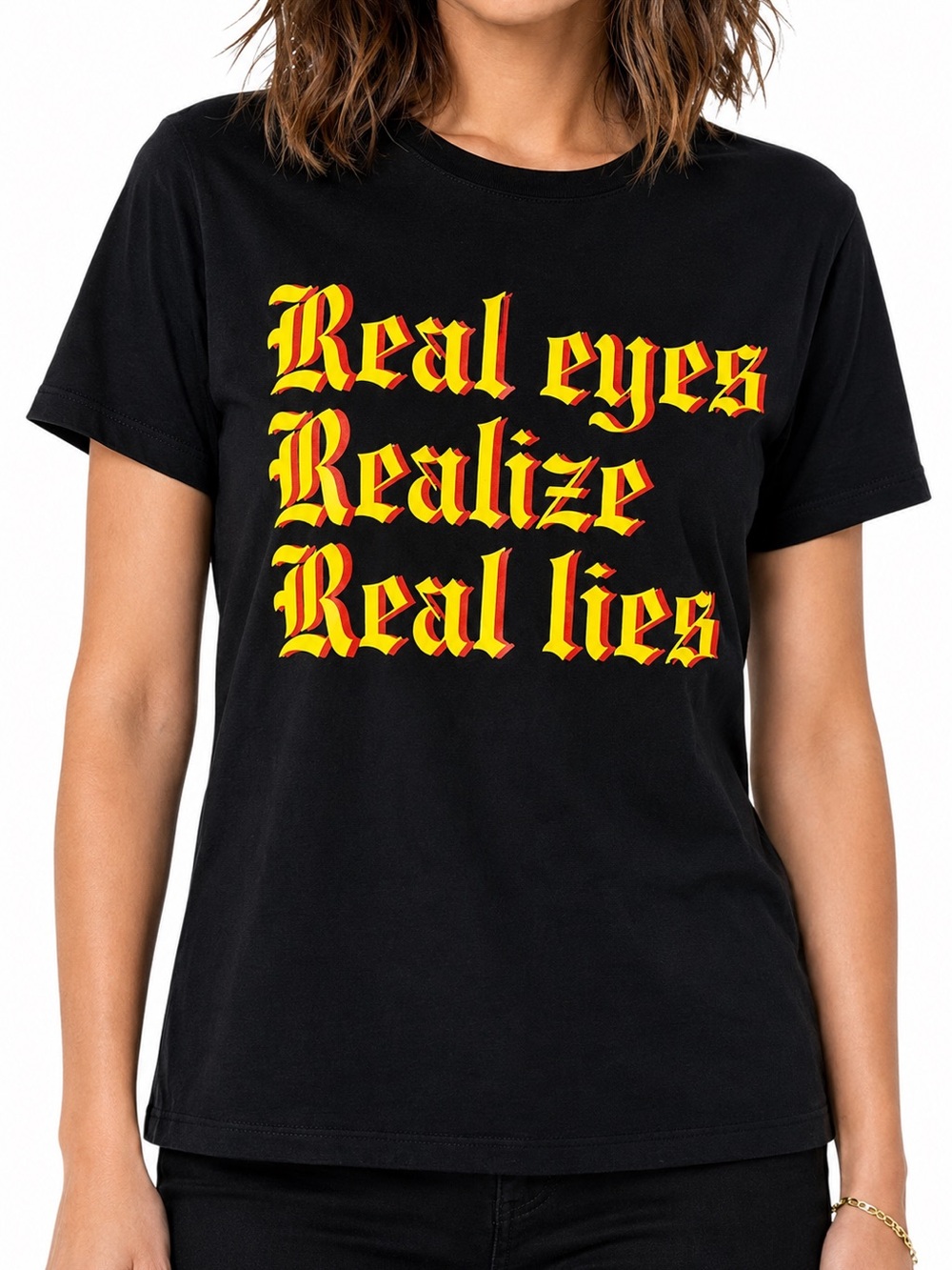 Sniper Gang Kodak Black “Real Eyes Realize Real Lies” Shirt Small Black